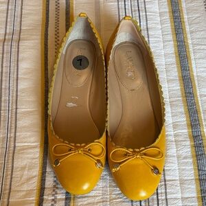 Ralph Lauren Mustard Yellow Flats with Bow